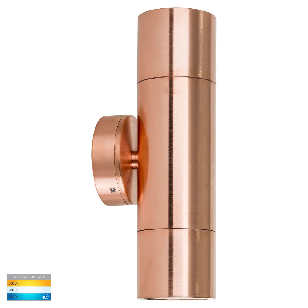 Tivah Up-Down Wall Pillar Light Solid Copper LED 24v